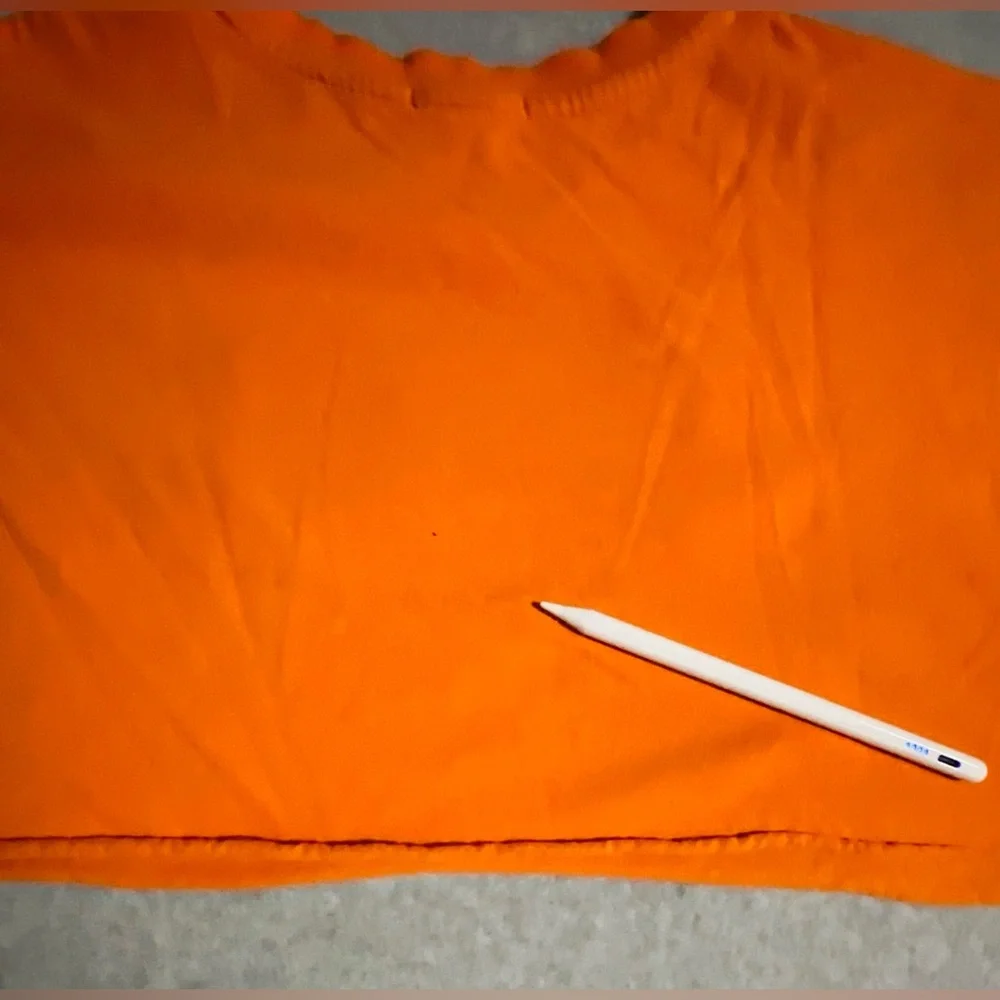 Forever 21 No Drama 3D PVC Patch Orange Crop Top L Embossed Graphic Streetwear - Picture 4 of 5